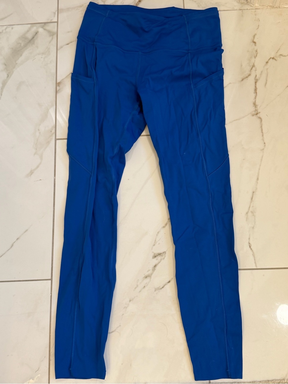 Lululemon Blue High-Waist Leggings with Side Pockets size 6 - Fast and free